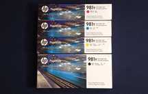 tusze wkłady cartridge HP PageWide 981Y komplet 4 szt. 180ml 340ml