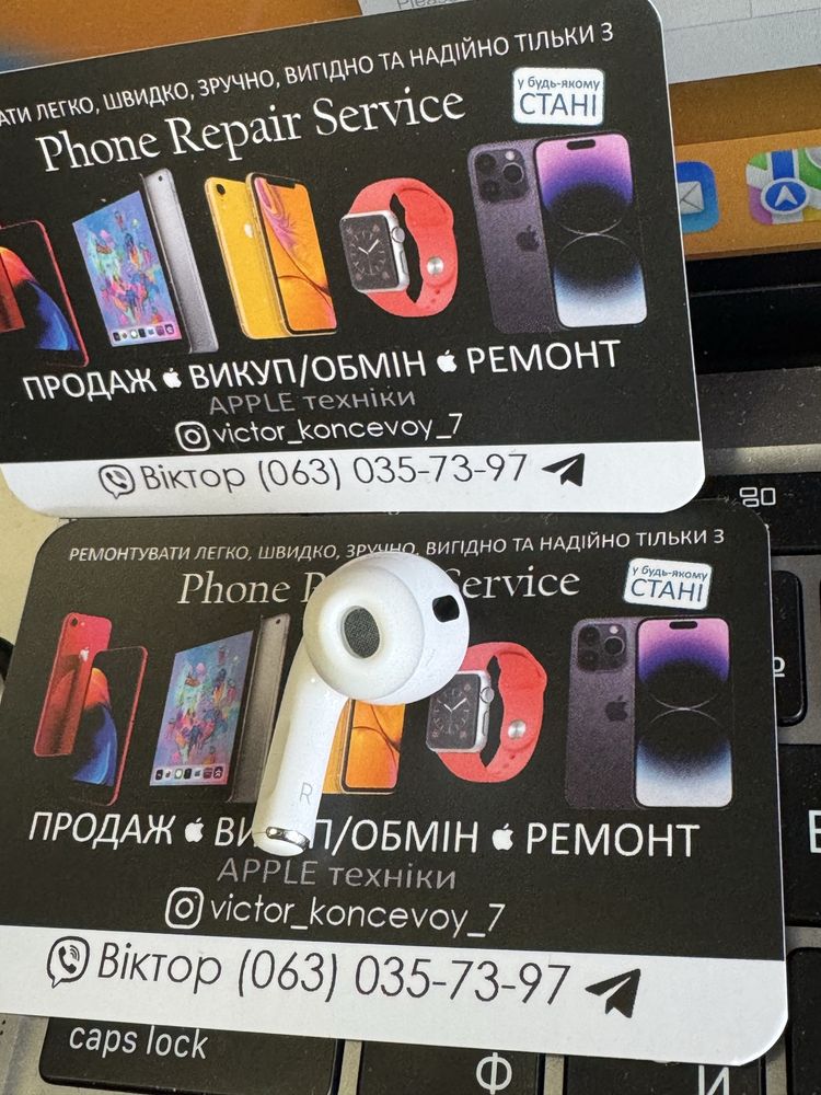 Продам навушник airpods pro 2 правий Оригинал Б/у Полностью Робоч