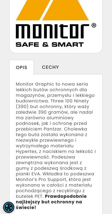Najlżejsze buty robocze S1P SRC ESD  Monitor rozm.40