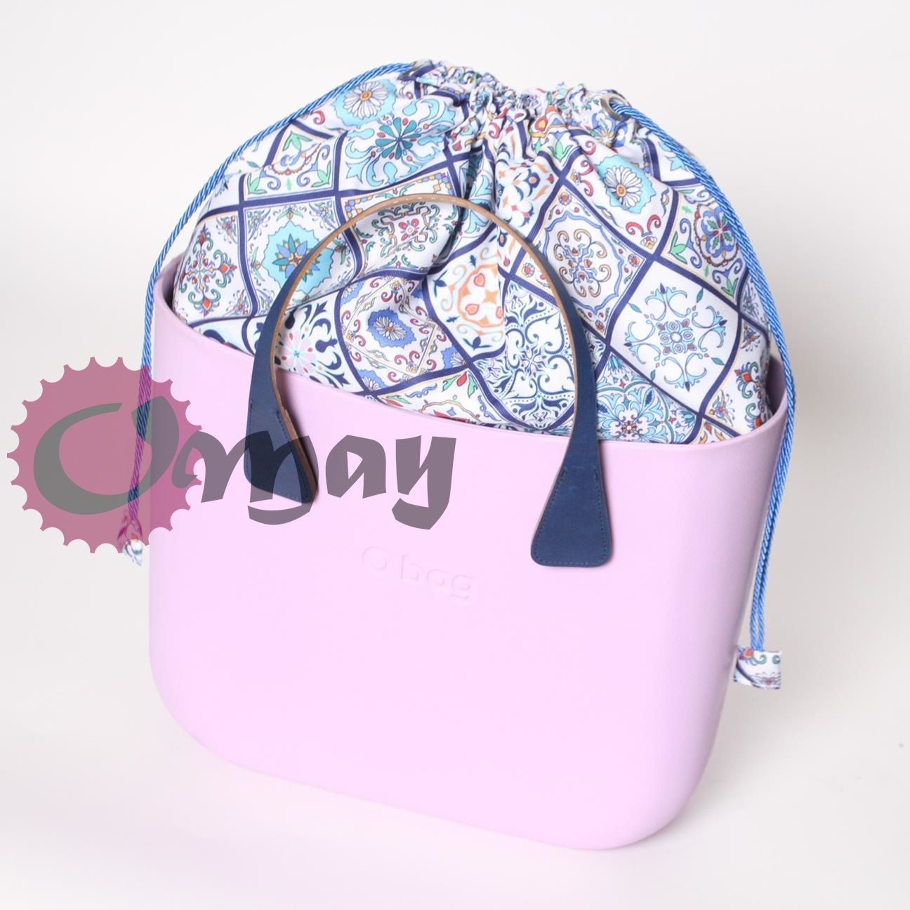 Granatowy organizer OBAG STANDARD worek kafelki 2 kieszenie komin OMAY
