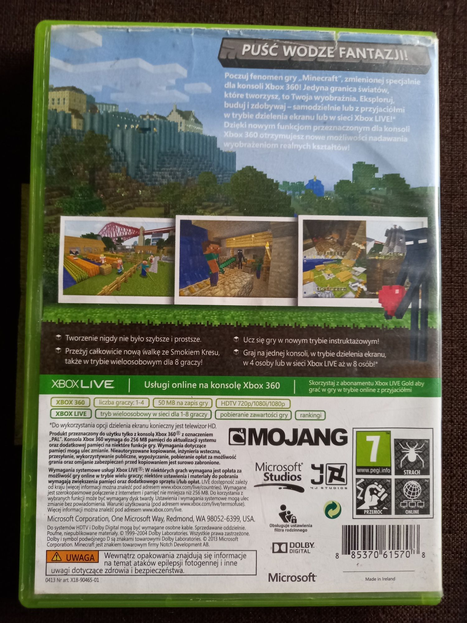 Gra Minecraft na konsolę xbox 360 edition