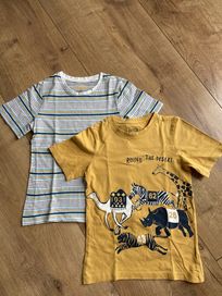 2 koszulki krótki rękaw dziecięce T-shirt Komplet C&A Zwierzęta Safari