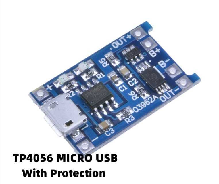 За 2шт Плата зарядки ТР4056 TYPE-C\Micro USB із захистом та індикацією