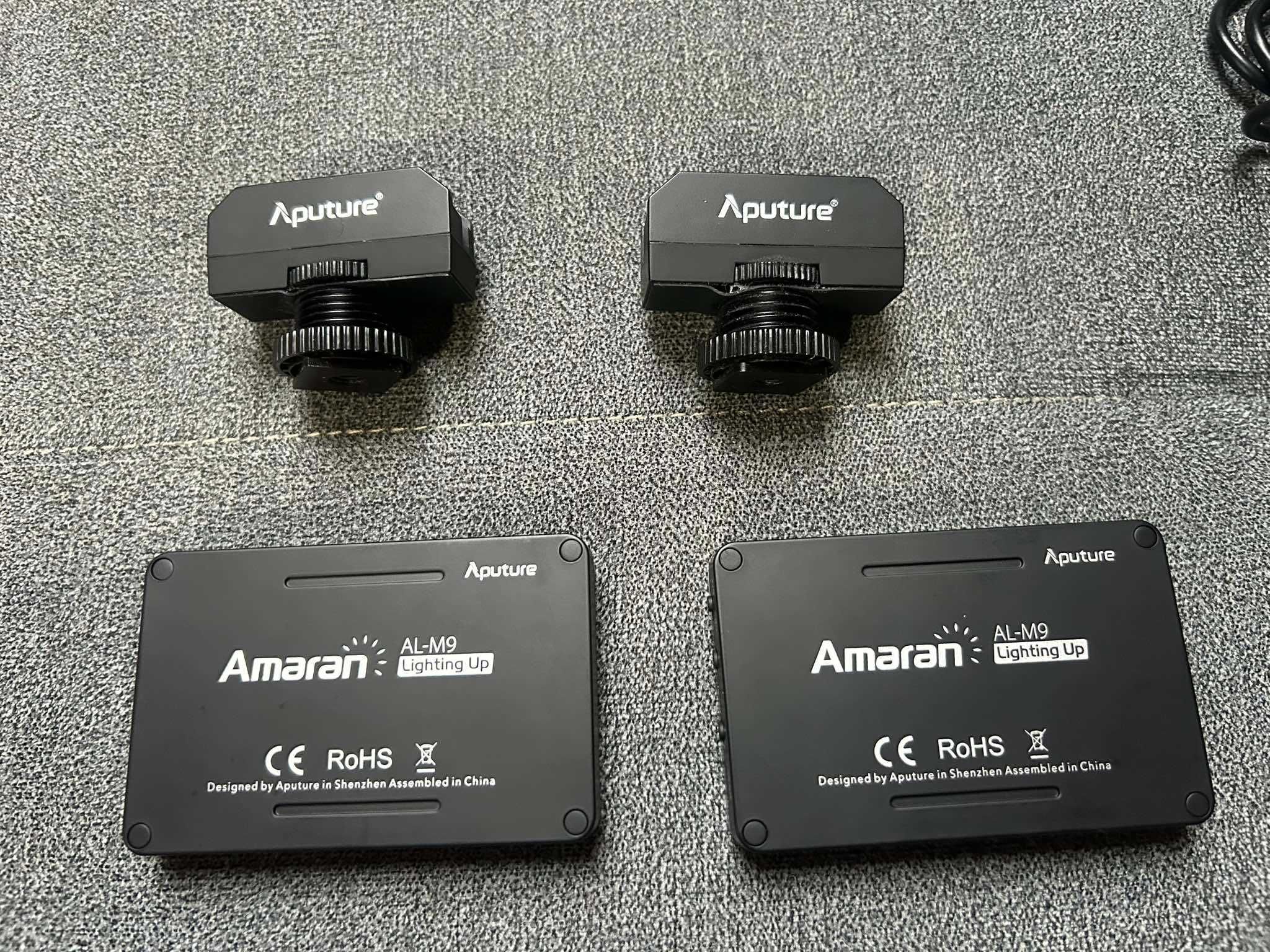 Aparat Canon EOS 250D + lampy Aputure Amaran AL-M9