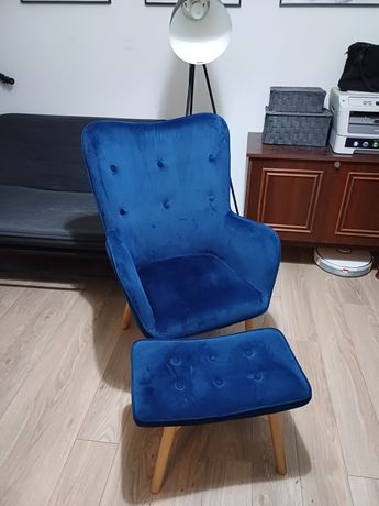 Fotel uszak + podnóżek
