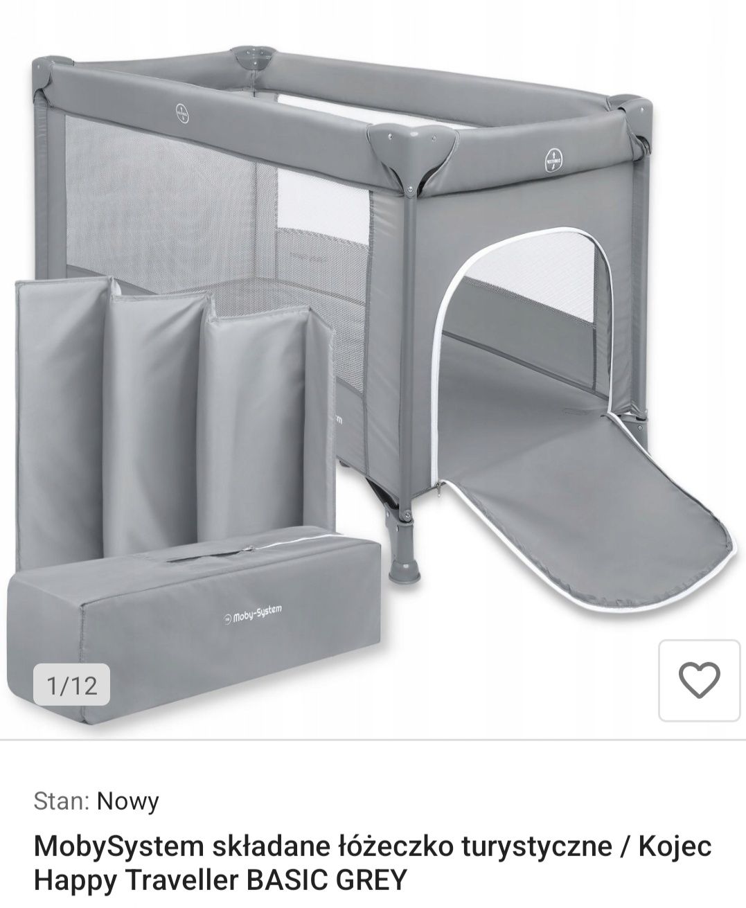 Łóżeczko turystyczne mobby system grey
