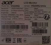 Монітор Acer vg220q VG220Q