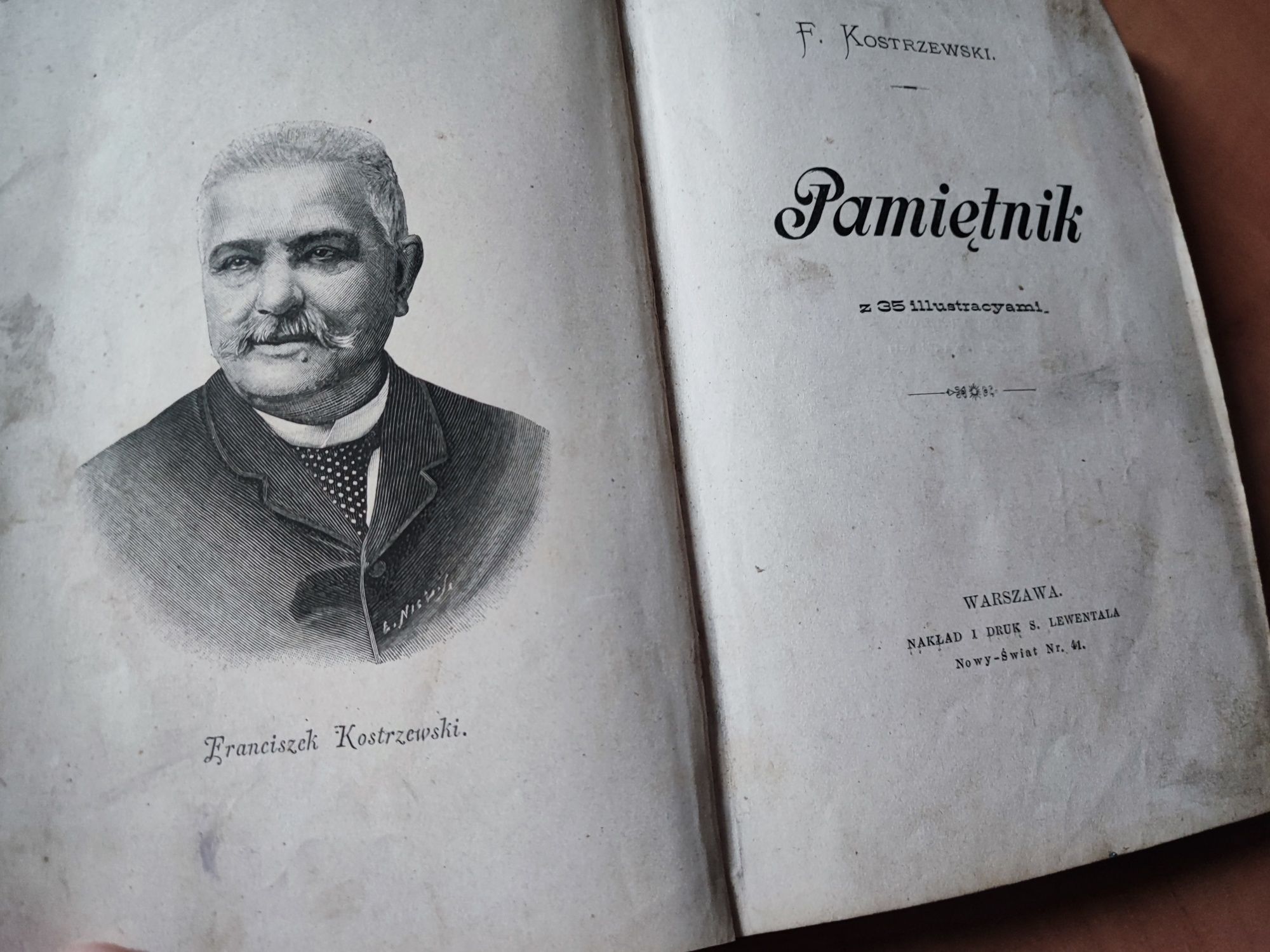 "Pamiętnik" F. Kostrzewski z 1891 r. retro antyk vintage