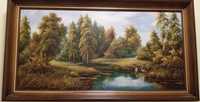 картина 111×61 живопись пейзаж панно в раме, Соломенка