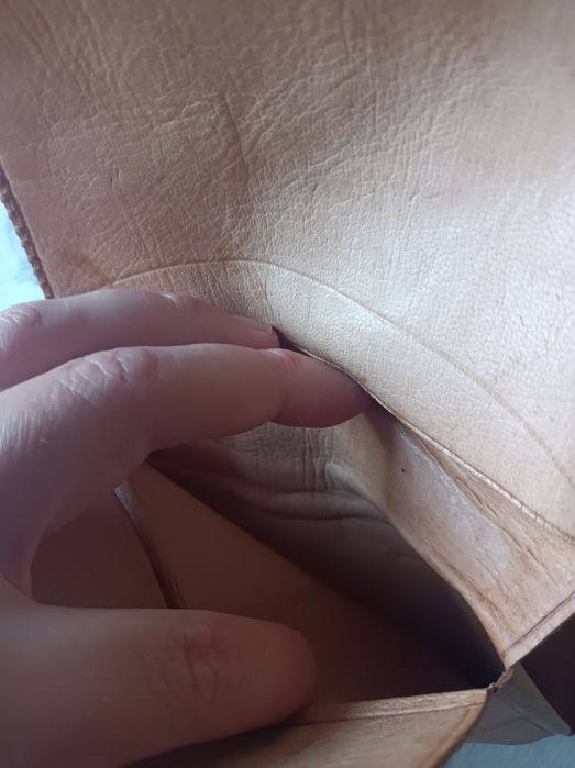 Portfel stary skóra naturalna włosie końskie