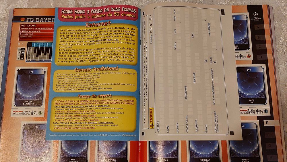 Caderneta futebol liga dos campeões 2010/11