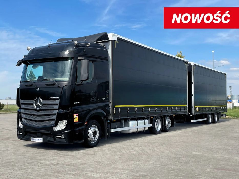 Mercedes-Benz ACTROS 2545 / ZESTAW TANDEM 120 M3 / PRZEJAZDOWY / 7,75 M + 7,75 M / SALON PL  jumbo pierwszy właściciel 38 palet