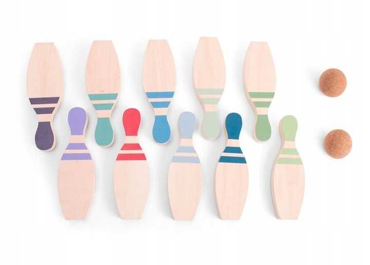 BS Toys Drewniane kręgle Cyferki, dla dzieci od 3 lat 2-4 gracze GA463