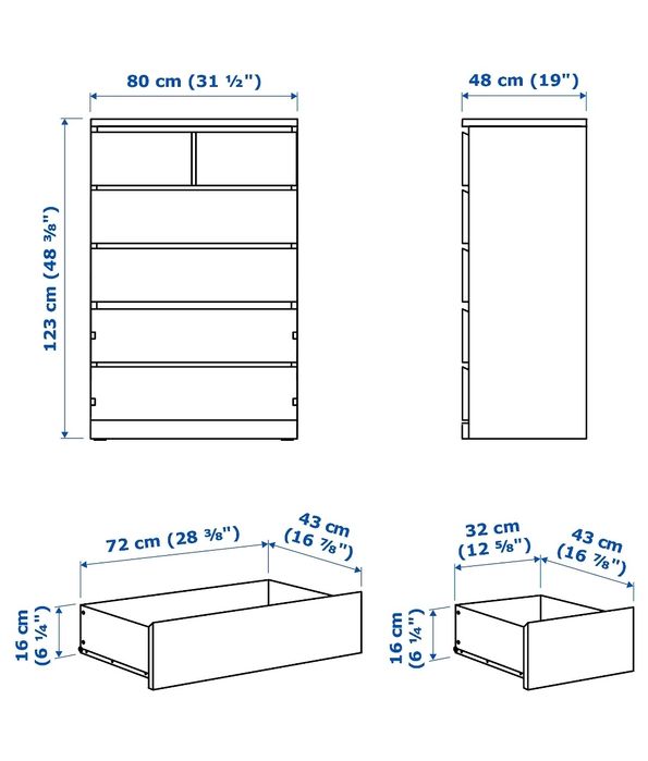 Komoda IKEA malm 6 szuflad wysoka /dostawa