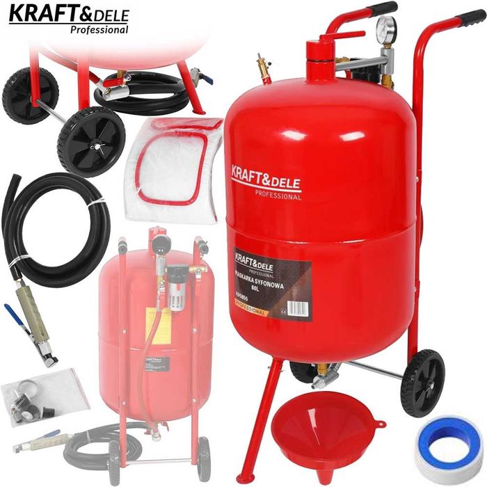 KRAFT&DELE Piaskarka Mobilna Syfonowa Pneumatyczna 80l KD5855