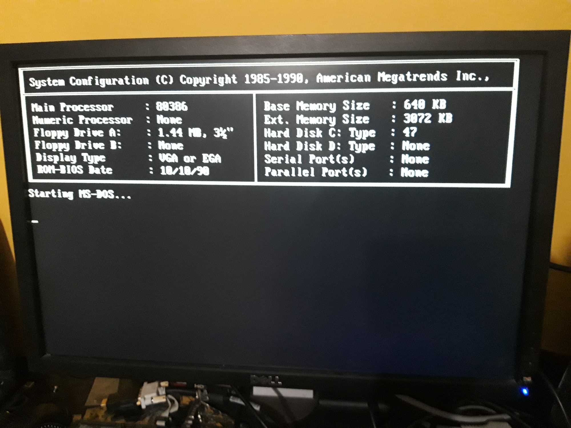 Płyta główna 386 z procesorem INTEL 386 SX-20 złącza ISA