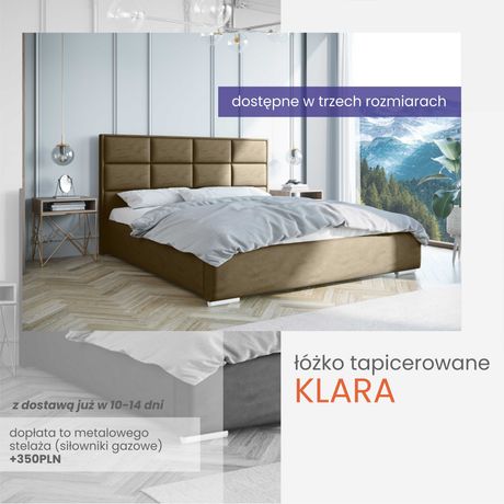 Łóżko tapicerowane KLARA 140/160/180- dostawa GRATIS !!