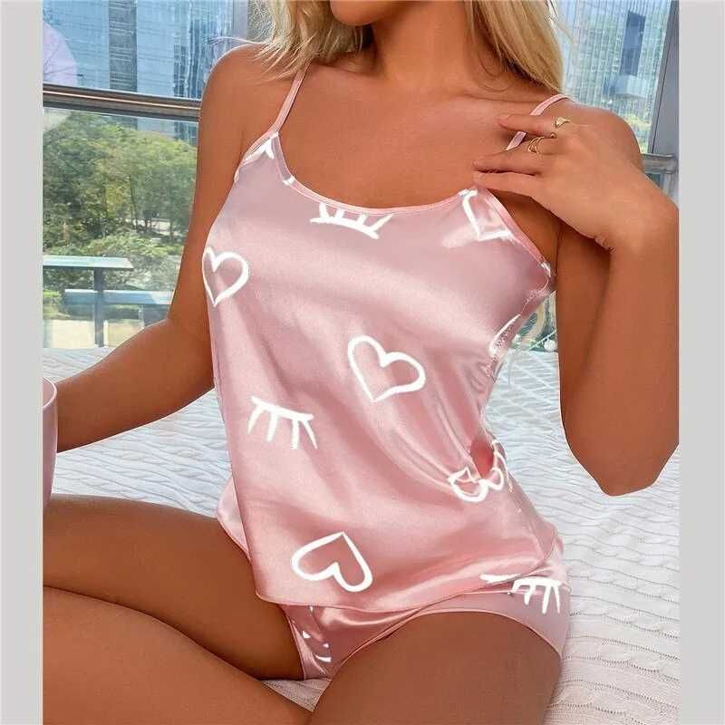 piżama seksowna bielizna koszulka nocna różowa rozmiar L