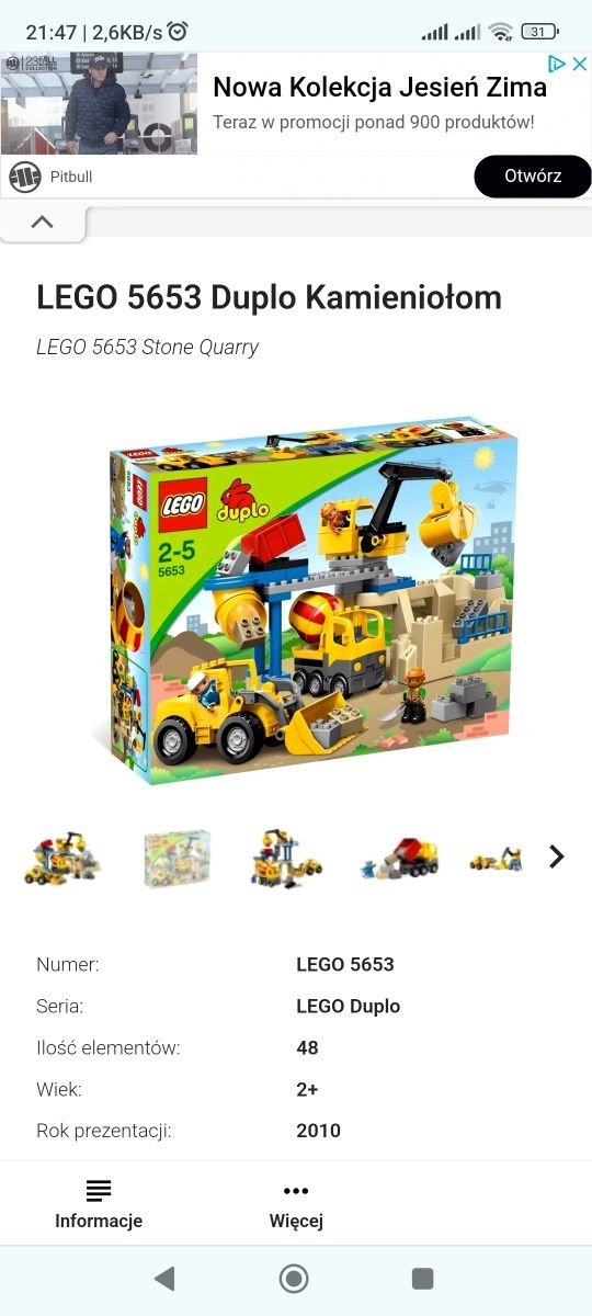 LEGO Duplo 5653 kamieniołom stan bdb unikat