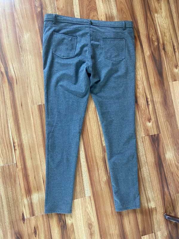 46 48 +size xxl skinny szare spodnie rurki materiałowe