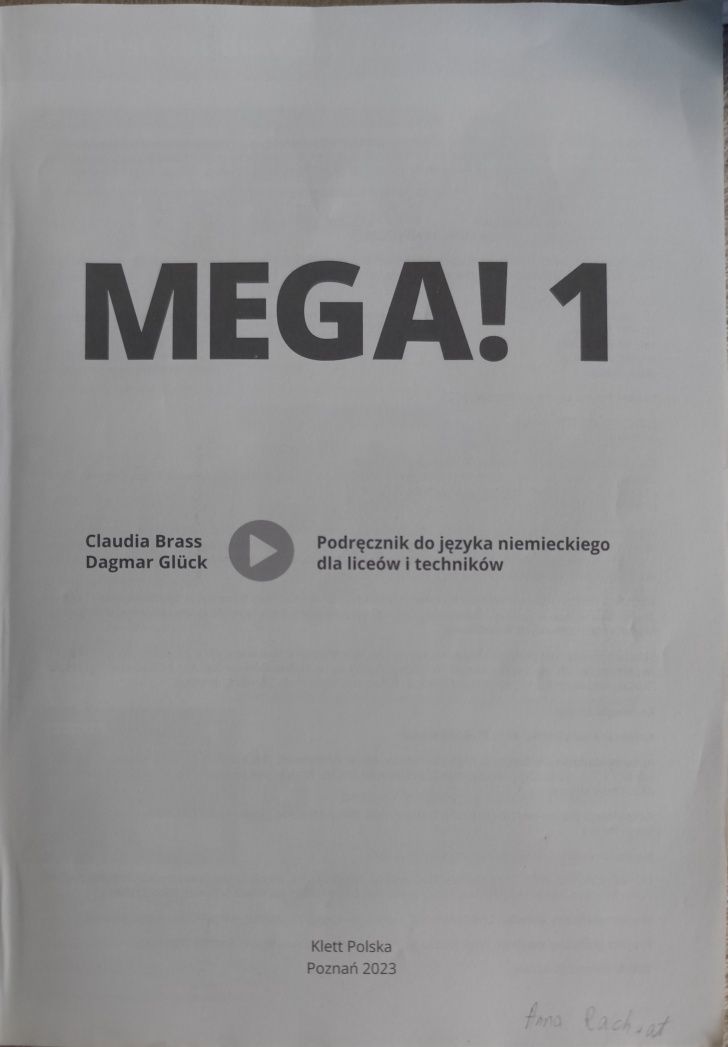 Mega! 1 podręcznik do języka niemieckiego