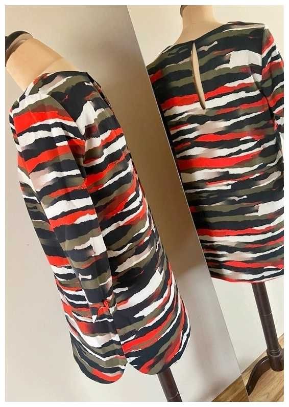 Hm h&m sukienka bluza zebra kolorowa trapezowa 42 40 xl l