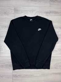 Bluza męska Nike crewneck czarna bawełniana białe haft logo Nowy Model