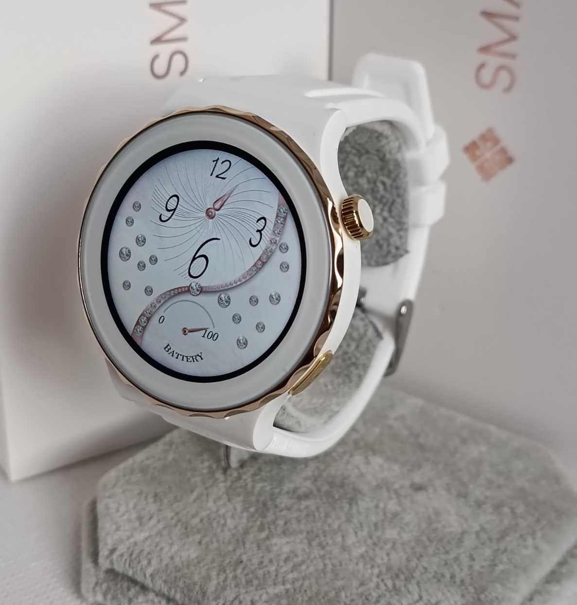Смарт часы женские Watch GT 3 Pro white с измерением ЭКГ, керамика