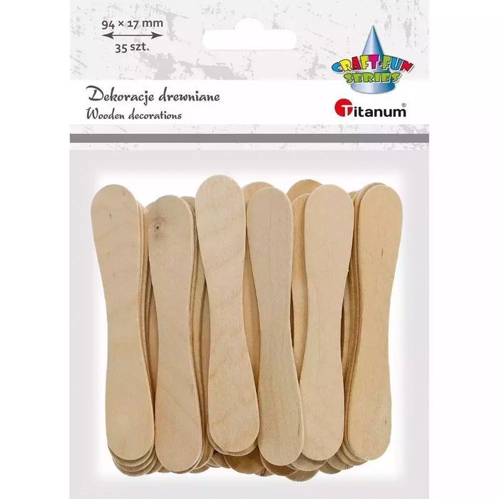 Drewniane patyczki łyżeczki 17x94mm 35szt. Titanum. Nowy Produkt