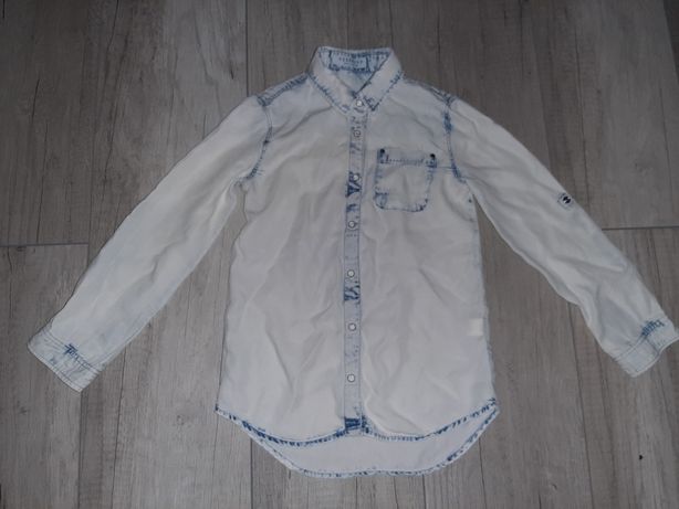 Reserved 116 koszula biały jeans lyocell