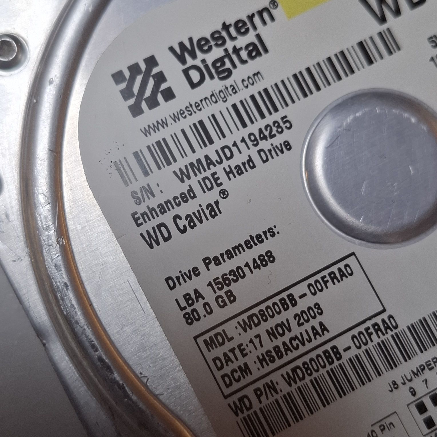 Dysk twardy HDD 3.5" WD 80GB IDE/PATA  WD800BB-00FRA0