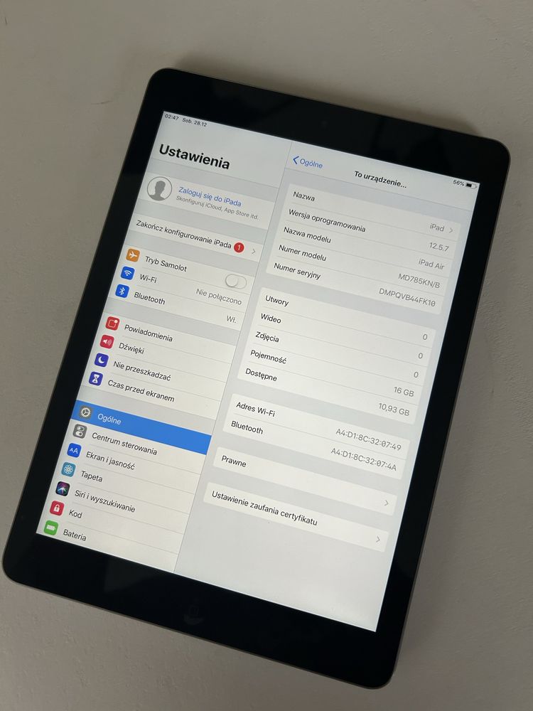 Apple iPad Air Czarny lub bialy  IDEALNY STAN! Bez blokad!