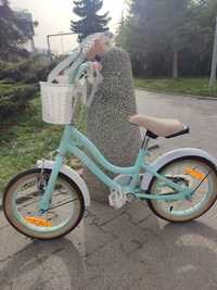 Rowerek  Sunny Bike 14 cali miętowy + kask z Krainy Lodu z Elzą gratis
