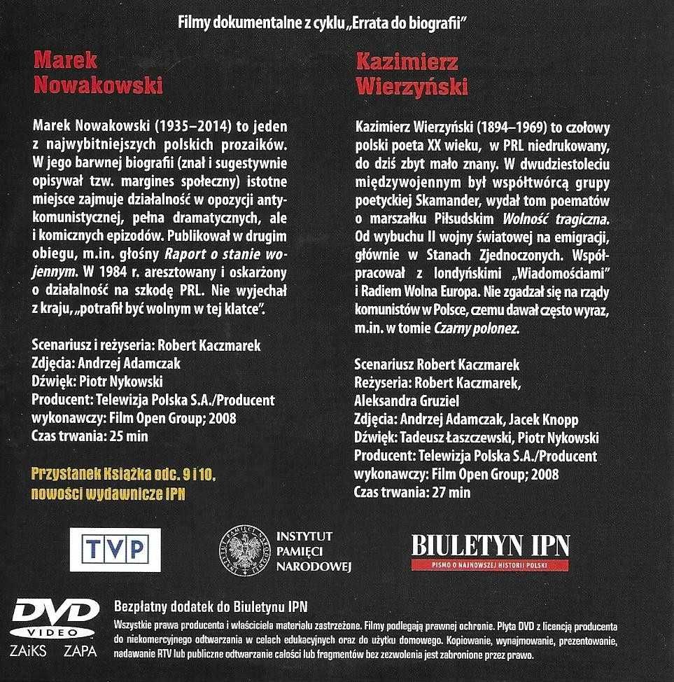 DVD Kazimierz Wierzyński, Marek Nowakowski IPN