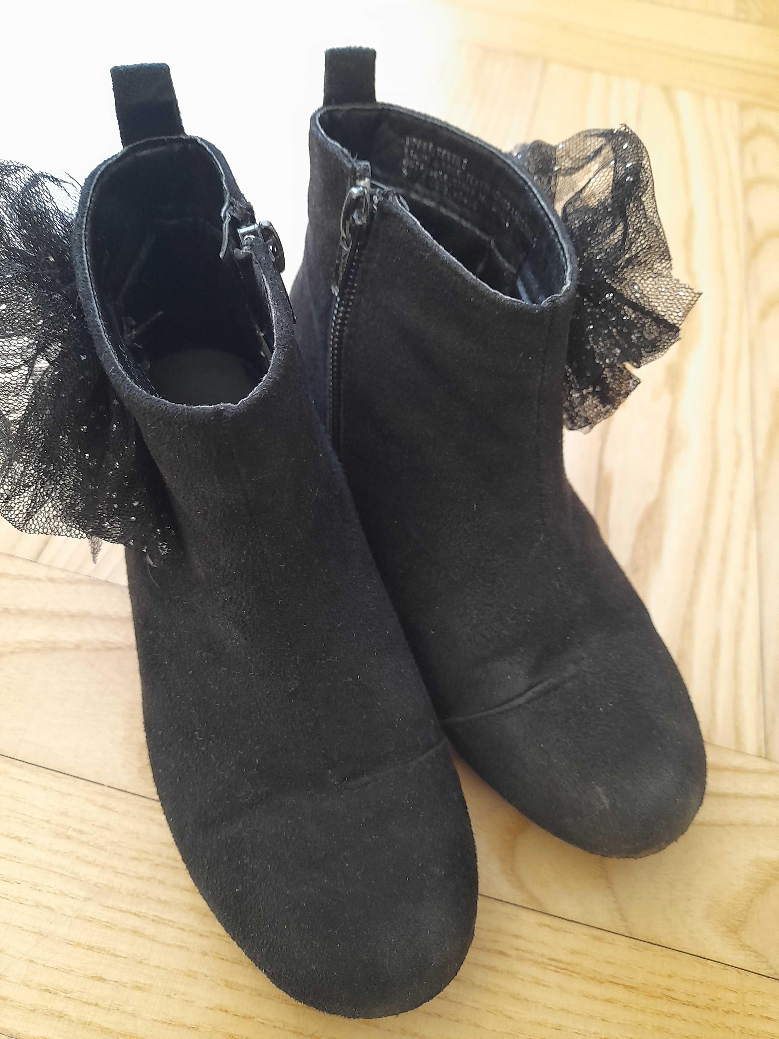 Buty,półbuty dla dziewczynki,rozm 32,czarne,zamsz