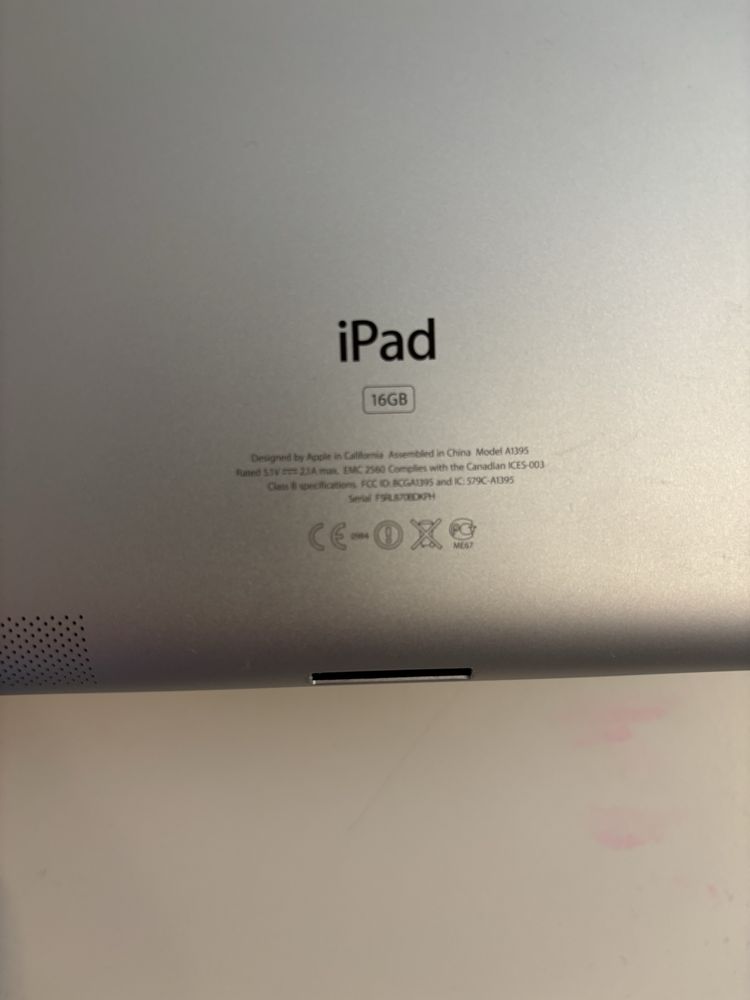 Tablet iPad 2 Apple A1395 16 GB Wifi