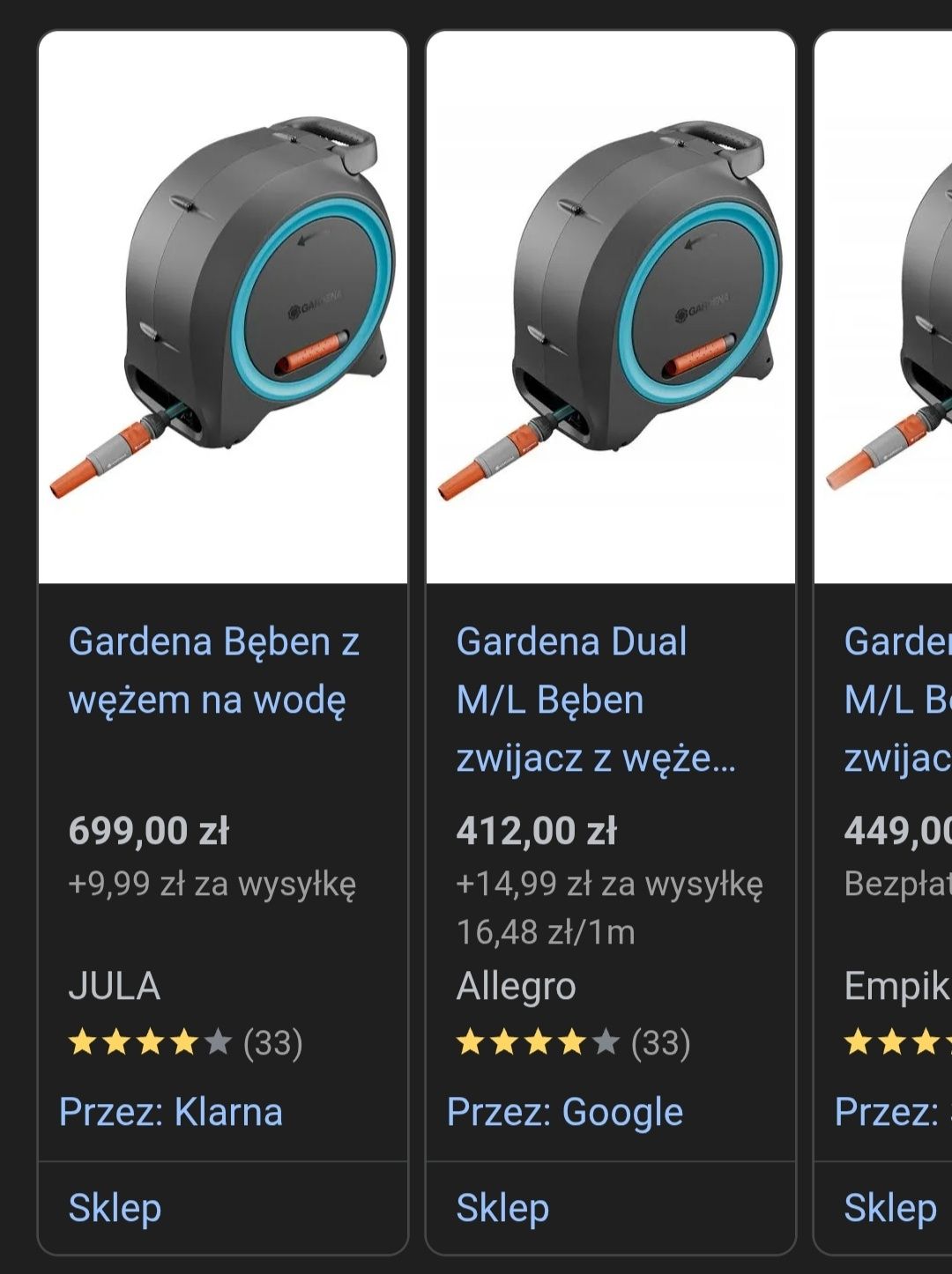 Bęben z wężem ogrodowym Gardena Dual Hose Box 25m