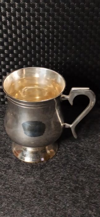 Kubek na stopie  Posrebrzany EPNS H  11 cm  V 0,355, 12 Oz