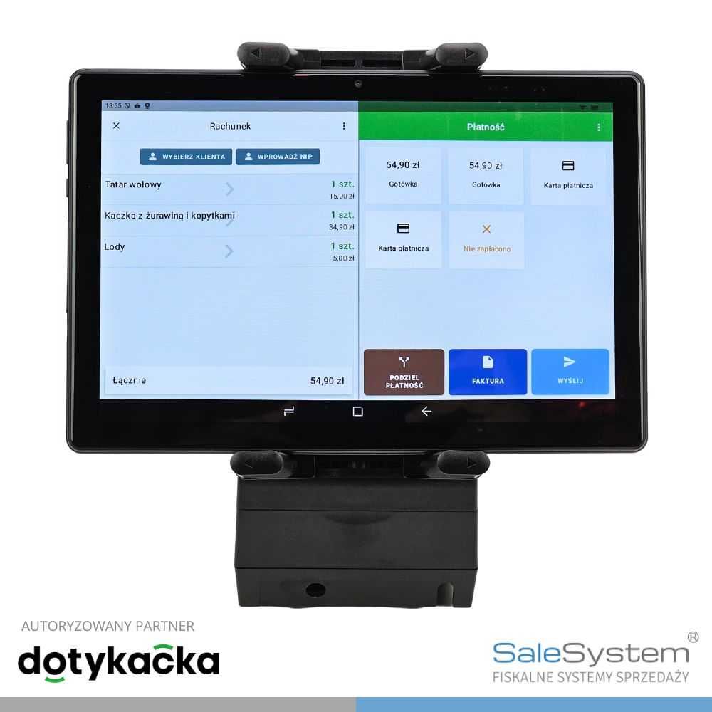 System POS tablet 10 cali z drukarką fiskalną Elzab Terminal płatniczy