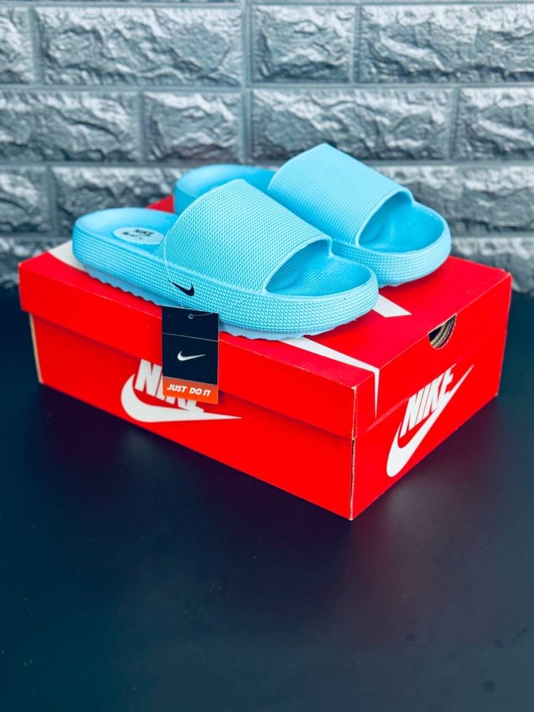Шлепанцы Nike женские Шлепки сланцы тапочки Найк голубые Топ продаж!
