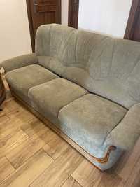 Sofa rozkladana plus dwa fotele