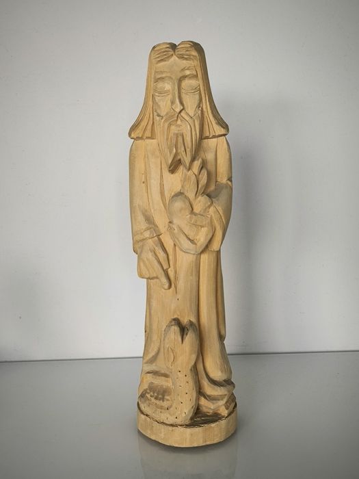 Rzeźba ludowa Jezus sygnowana PRL Jan Niewola