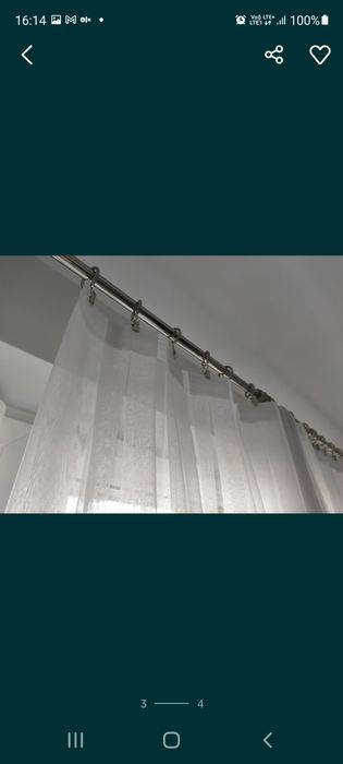 Firanka biała z białą wstążką