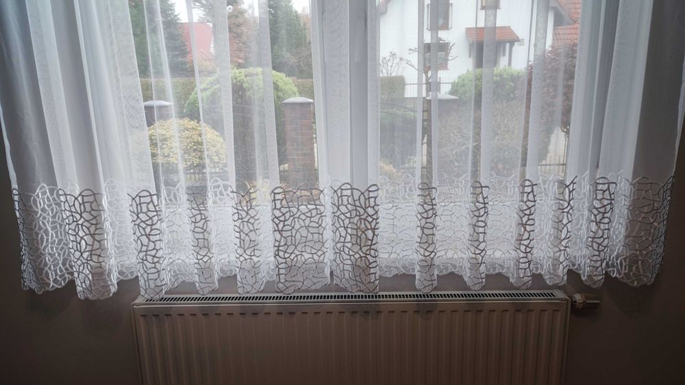 Firana śnieżnobiała - jak NOWA!