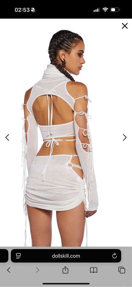 Топ топик юбка Dollskill Club exx рейв y2k new rock demonia mm6