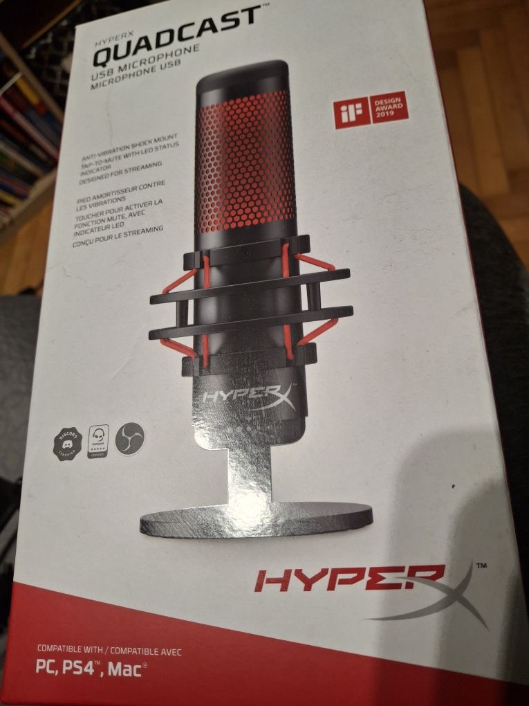Mikrofon HyperX Quadcast na części + statyw