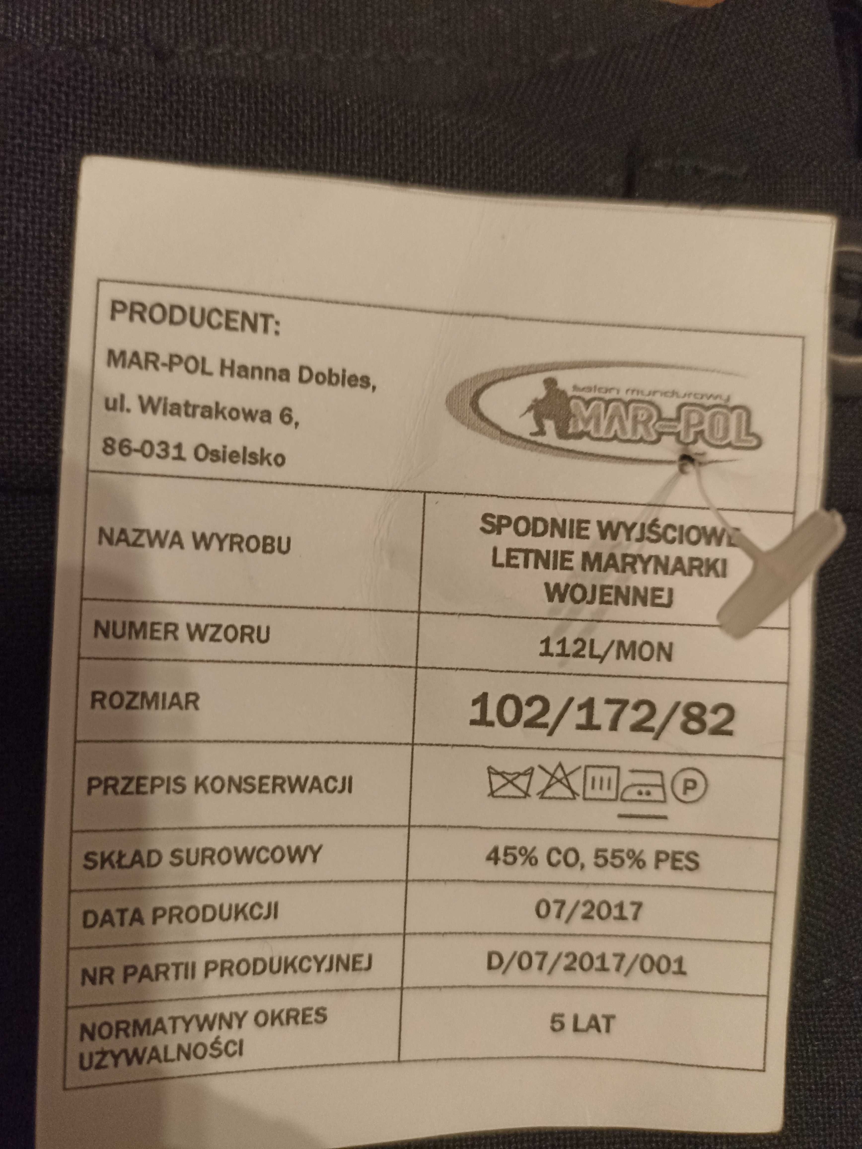 NOWE Spodnie wyjściowe 112L/MON - Rozmiar 102/172/82