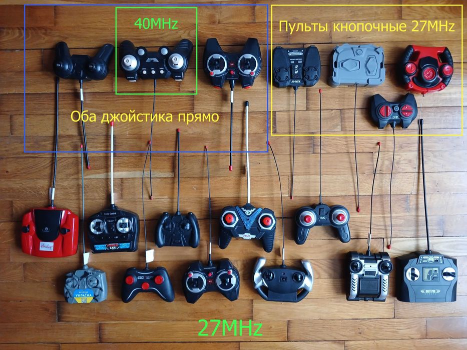 Пульт RC для іграшок машинок перевертнів роботів 27МГц 40MHz 49 2.4GHz