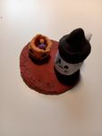 Figurka halloween kotek z gipsu