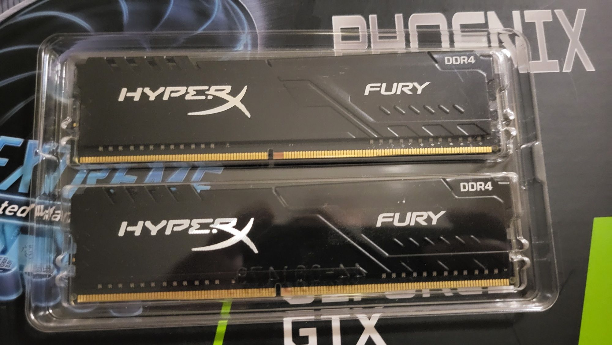 Комплект Видеокарта Nvidia gtx 1650 + ОЗУ hyperX fury 2х8 gb